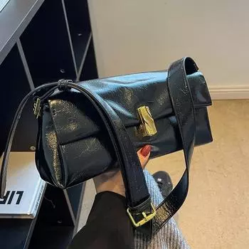 Популярная сумка через плечо большой емкости, новая мода, мягкая кожа, универсальные сумки через плечо, темпераментная сумка подмышкой