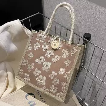 Популярная сумка для ланча Bento Bag, новая плетеная сумка из ротанга, женская сумка-сувенир, маленькая сумка через плечо