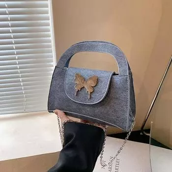 Популярная сумка-мессенджер с бантом, модная цепочка в иностранном стиле, маленькая женская сумка 2024 года, новая повседневная сумка чёрный