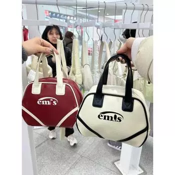 Популярная универсальная женская сумка-боулинг от корейской компании Emi 2024 года — новый модный стиль подмышкой чёрный