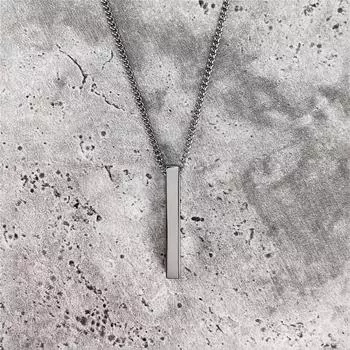 Популярная ювелирная персонализированная подвеска, простое глянцевое именное ожерелье в форме цилиндра