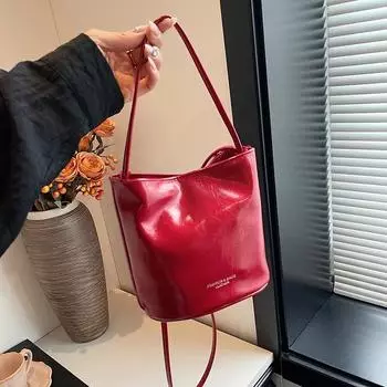 Популярная в этом году красная сумка женская новая модная универсальная сумка-мессенджер высокого класса портативная сумка-ведро