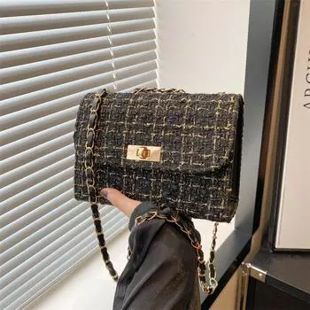 Популярная в этом году маленькая квадратная сумка 2024 года, новая летняя повседневная персонализированная сумка-мессенджер, модная повседневная сумка через плечо большой вместимости чёрный