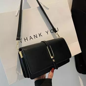 Популярная в этом году маленькая сумка женская 2024 новая модная универсальная сумка-мессенджер осень-зима ретро взрывная маленькая квадратная сумка через плечо чёрный
