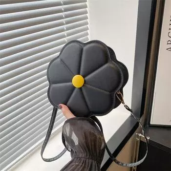 Популярная в этом году маленькая женская сумка 2024 года, летняя новая красивая модная сумка через плечо, повседневный тренд, маленькая круглая сумка-мессенджер чёрный