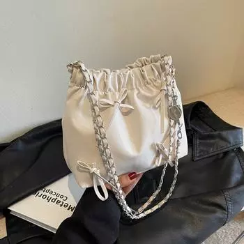 Популярная в этом году маленькая женская сумка 2024 года, новая повседневная модная сумка через плечо, простая модная сумка-ведро