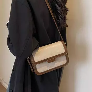 Популярная в этом году маленькая женская сумка 2024 года, новая летняя универсальная сумка через плечо, популярная квадратная сумка с ромбовидной текстурой чёрный