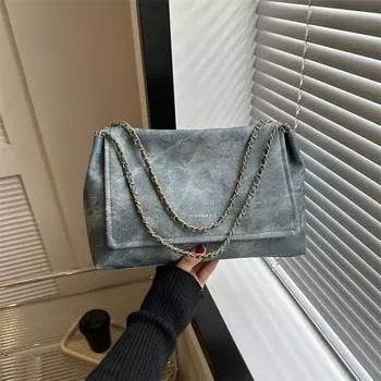 Популярная в этом году модная ретро-сумка на цепочке через плечо для женщин 2024 года, зимняя новая универсальная сумка-мессенджер для женщин чёрный