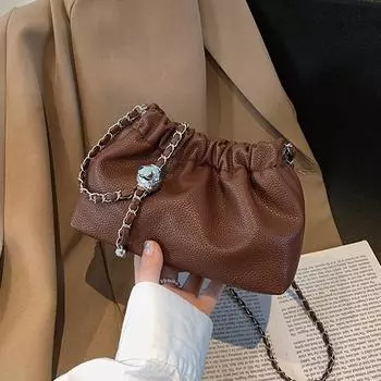 Популярная в этом году нишевая сумка 2024 новая женская сумка модная универсальная сумка-мессенджер через цепочку супер пожарная сумка-ведро белый