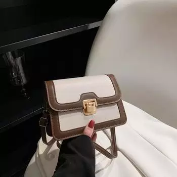 Популярная в этом году ретро-сумка-перекидка для женщин 2024 года, новая весенняя сумка через плечо из высококачественной фактурной ткани небольшого квадратного размера чёрный