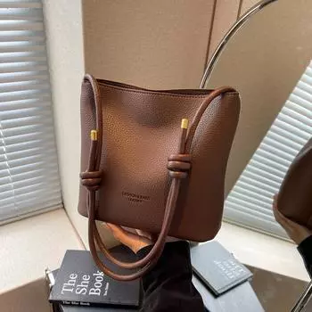 Популярная в этом году ретро-сумка женская большая вместительная новинка 2024 года осень-зима универсальная сумка через плечо сумка-ведро чёрный