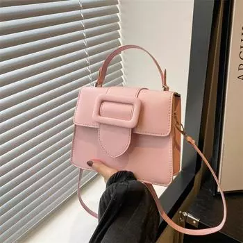 Популярная в этом году ретро-сумка женская 2024 новая модная модная маленькая квадратная сумка через плечо летняя фактурная сумка-мессенджер чёрный