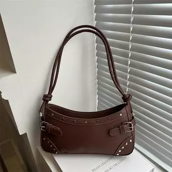 Популярная в этом году сумка для поездок на работу 2024 года, летняя новая иностранная повседневная сумка через плечо, простая и модная сумка для поездок на работу под мышкой чёрный