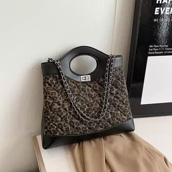 Популярная в этом году сумка с леопардовым принтом, женская, осенне-зимняя, универсальная, на одно плечо, сумка-мессенджер small: 24 * 5 * 19