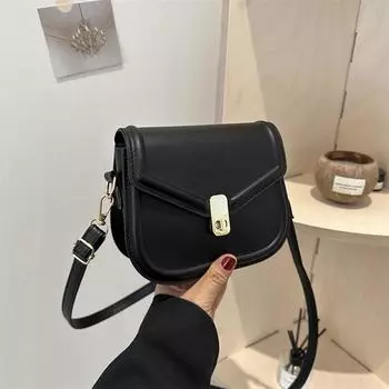 Популярная в этом году сумка женская 2024 новая модная ретро модная универсальная сумка-седло нишевая текстура сумка-мессенджер через плечо белый