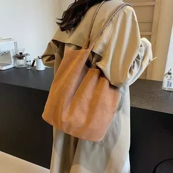 Популярная в этом году сумка женская большая вместительная 2024 новая осенне-зимняя матовая ретро сумка-мессенджер сумка-ведро для мамы чёрный