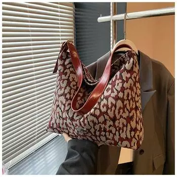 Популярная в этом году сумка женская большая вместительная 2024 новая осенне-зимняя сумка через плечо сумка-ведро чёрный