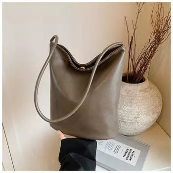 Популярная в этом году сумка женская большая вместимость 2024 новая осенняя сумка для отдыха через плечо сумка-ведро для поездок на работу