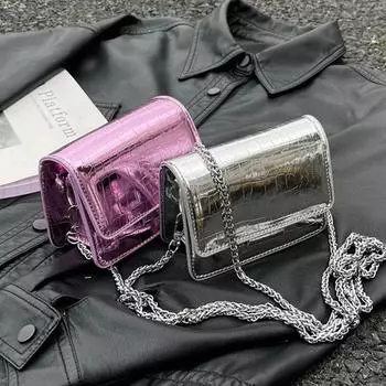 Популярная в этом году суперпопулярная маленькая сумка, летняя популярная универсальная сумка-мессенджер с цепочкой, модная мини-сумка через плечо чёрный