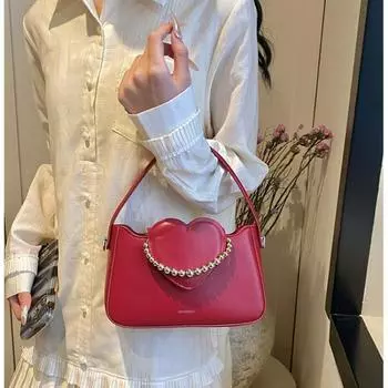 Популярная в этом году женская нишевая сумка Love Handbag. Новая милая и универсальная сумка через плечо на одно плечо в западном стиле 2024 года.