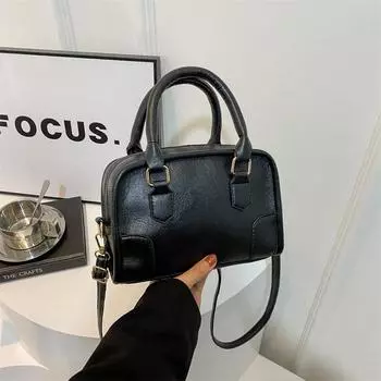 Популярная в этом году женская сумка 2024 года, новая фактурная сумка в стиле ретро, однотонная сумка-мессенджер для поездок на работу, подушка чёрный