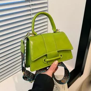 Популярная в этом году женская сумка 2024 года, зимняя новая тенденция, нишевая дизайнерская сумка, повседневная простая сумка-мессенджер для женщин хаки