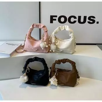 Популярная в этом году женская сумка под мышками весной 2024 года, новые модные и модные пельмени, универсальная плиссированная сумка через плечо на одно плечо