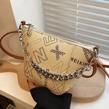 Популярная в этом году женская сумка с цепочкой. Новинка 2023 года. Высококачественная универсальная сумка через плечо для поездок на работу. Нишевая сумка через плечо.