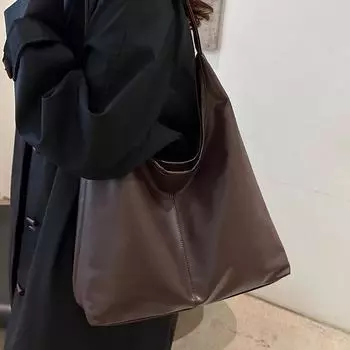 Популярная в этом году женская сумка в стиле ретро с текстурой для поездок на работу через плечо и подмышки, модная женская сумка-тоут чёрный