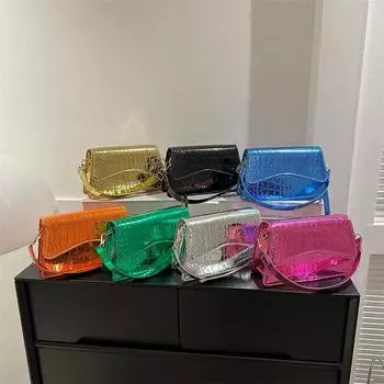 Популярная в этом году зимняя ретро-сумка для женщин 2024 года, новая тенденция моды, повседневная фактурная сумка через плечо чёрный