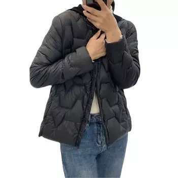 Популярная в Южной Корее легкая и тонкая короткая вязаная шапка, тонкая пуховая куртка, пальто с пуховой подкладкой Tide L чёрный