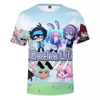 Популярная версия игры Gacha Life 3D принтованная футболка мужская и женская летняя милая модная повседневная футболка мультфильм аниме Harajuku S S белый