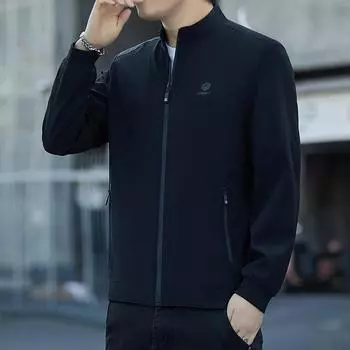 Популярная весенняя куртка мужская деловая повседневная однотонная стойка-куртка мужская куртка M