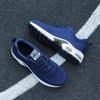 Популярная весенняя новая обувь из плотной сетки, корейская версия, универсальная удобная повседневная мужская обувь, спортивная обувь большого размера для мужчин 37 чёрный