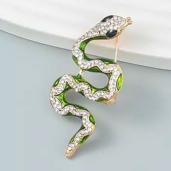 Популярная винтажная брошь в виде змеи с синим бриллиантом, модная универсальная булавка в виде животного, брошь для одежды, аксессуары