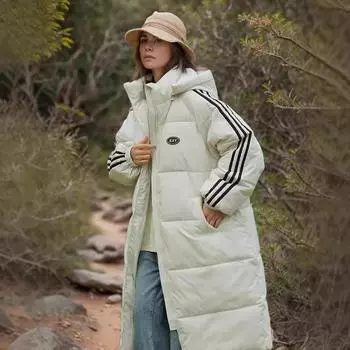 Популярная высококачественная одежда с капюшоном средней и длинной длины для женщин, зимнее новое повседневное теплое утолщенное пальто S