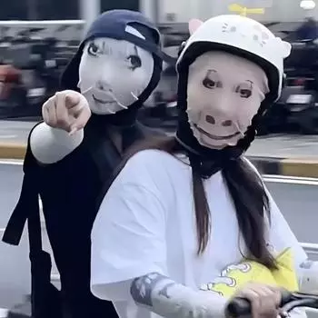 Популярная забавная маска с картинками, 3D-печатная сетчатая дышащая солнцезащитная маска для мужчин и женщин, эластичный косплей-головной убор, полнолицевая маска as the picture