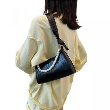 Популярная жемчужная сумка, модная и роскошная сумка под мышками, сумка через плечо с крокодиловым узором для женщин one size белый