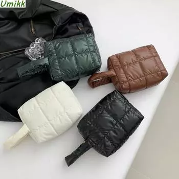 Популярная женская стеганая косметичка, мягкая косметичка, большая вместительная косметичка с ручкой, сплошной цвет для путешествий на открытом воздухе чёрный