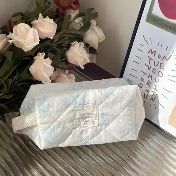 Популярная женская стеганая косметичка в клетку из 3 шт., большой дорожный органайзер, большая вместительная сумка для ухода за кожей для косметики, кисти для макияжа CHINA