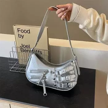 Популярная женская сумка 2024 года, новая сумка-локомотив Spice Girl, модная универсальная сумка через плечо в Корейском стиле 25*8*11 белый