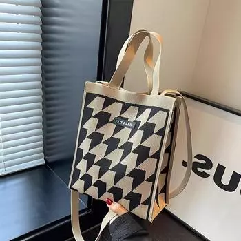 Популярная женская сумка этого года, новая повседневная холщовая сумка на плечо весна/лето 2024, модная и популярная сумка через плечо