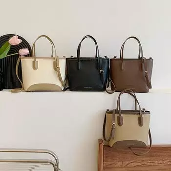 Популярная женская сумка-ведро, новая весенне-летняя сумка через плечо, контрастная цветная женская сумка