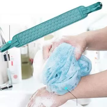 Популярное чистящее перчаточное отшелушивающее банное полотенце 3 в 1 Ванна Шарик для душа Люфа Губка Губка Губка Люфа Сетчатая Рука Растирание Грязевая Ванна Цветы Скруббер для спины оранжевый