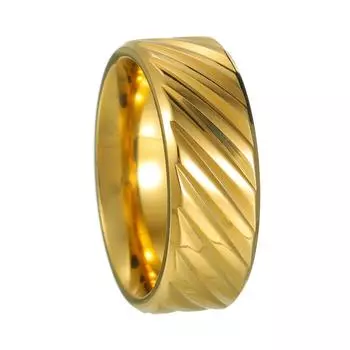 Популярное европейское и американское новое персонализированное простое диагональное кольцо No. 6 золотой