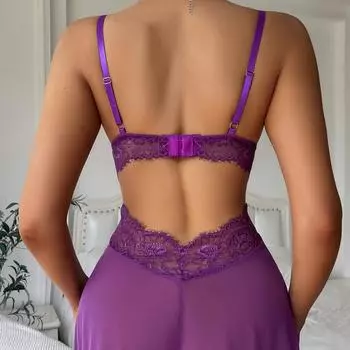 Популярное французское кружево перспектива сетка соблазн секс нижнее белье сексуальная фиолетовая грудь женщины S