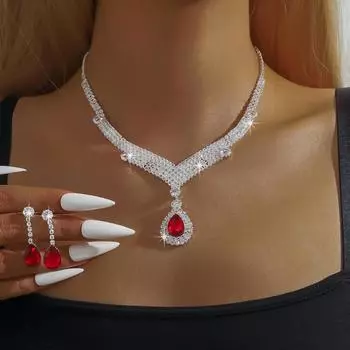 Популярное изысканное ожерелье-когти со стразами, комплект из двух серег, цепочка с кристаллами на ключицу, аксессуары для ужина, ожерелье