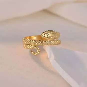 Популярное кольцо в форме змеи с регулируемым украшением из титановой стали Opening adjustable