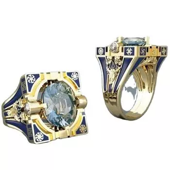 Популярное квадратное кольцо с круглым кольцом Хаоши, мужское кольцо, размер 6–10