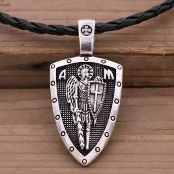 Популярное мужское ожерелье Архангел Святой Михаил Святой Щит Защитный Шарм Русская Православная Подвеска